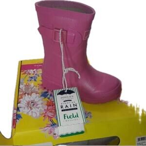 Joules Welly Girls Rain Boots glittery pink